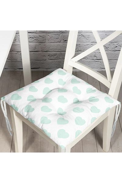 Realhomes Heart Pattern Digital Printed Fluffy Chair Cushion