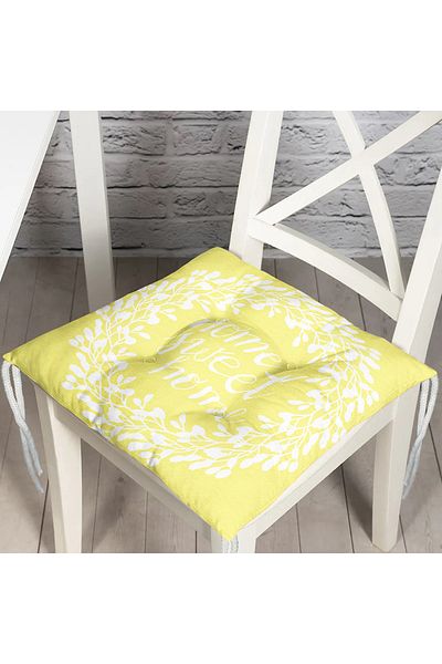 Realhomes Home Sweet Home Digital Printed Fluffy Square Chair Cushion