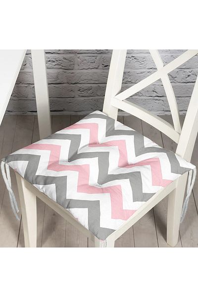 Realhomes Modern Colorful Zigzag Patterned Digital Printed Fluffy Chair Cushion