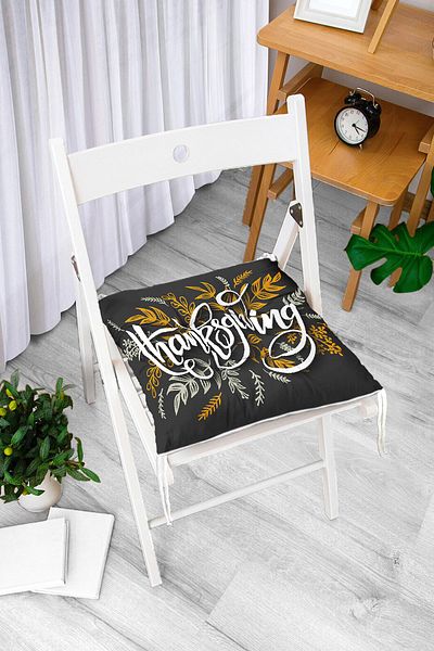 Realhomes Digital Printed Modern Fluffy Chair Cushion with Colorful Slogan