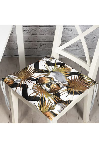 Realhomes Skull Patterned Geometric Pouf Chair Cushion