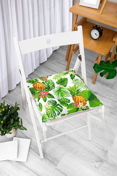 Realhomes Summer Tropical Patterned Specially Designed Pouf Chair Cushion