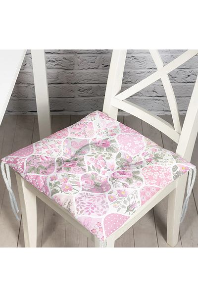 Realhomes Powder Flowers Themed Fluffy Square Chair Cushion