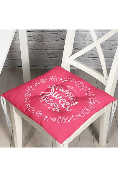 Realhomes Home Sweet Home Digital Printed Fluffy Square Chair Cushion