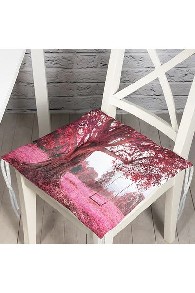 Realhomes Tree Themed Digital Printed Pouf Chair Cushion