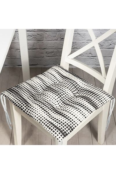 Realhomes Modern Squares Digital Printed Puffy Square Chair Cushion