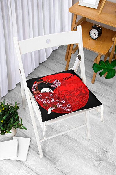 Realhomes Crveni fan šaman Japanska ženska digitalno štampana pufnasta podlog...