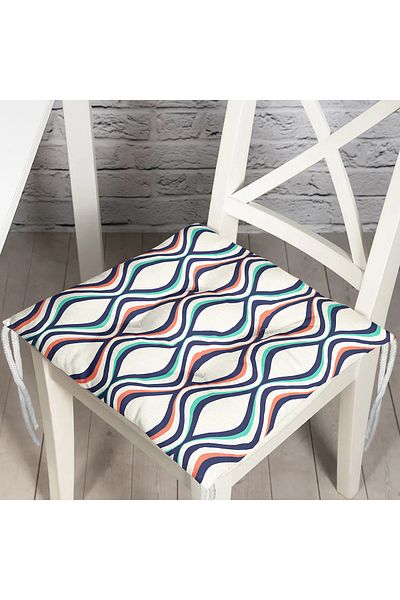 Realhomes Special Design Geometric Patterned Digital Printed Fluffy Chair Cushion