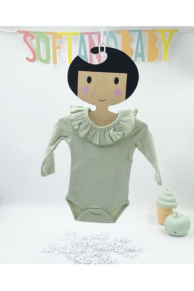 Donino Baby Mint Green Ruffle Collar Jumpsuit