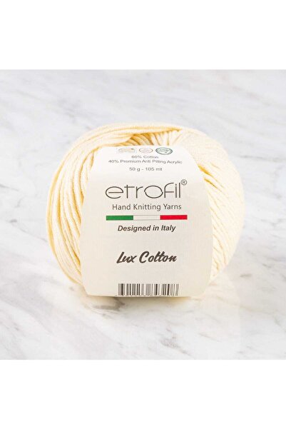 Etrofil Bambino Lux Cotton Amigurumi El Örgü Ipliği %60 Organik Pamuk 70020-krem