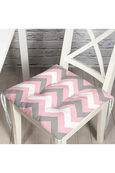 Realhomes Colorful Zigzag Patterned Digital Printed Fluffy Square Chair Cushion