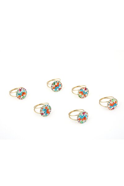 KANCAEV Diamond Ring Napkin Holder with Square Stones is sold in a pack of 12.