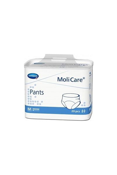 MOLICARE Blue Absorbent Panties - 6 Drops, Medium Size, Patient Diapers, Pack of 20
