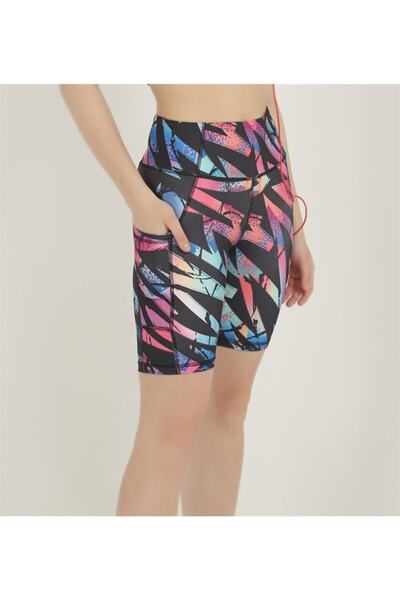 missmaral Women's Biker Recovery High Waisted Double Pocket Short Sports Leggings