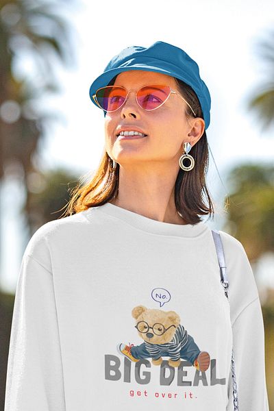 SUNFREE Φούτερ Unisex με στάμπα Teddy Bear Get Over It
