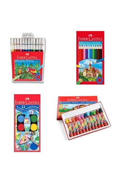 Faber Castell مجموعة طلاء مكونة من 4 قطع (طلاء جاف + طلاء مائي + طلاء باستيل ...