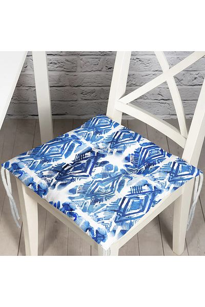 Realhomes Geometric Diamond Patterned Digital Printed Pouf Chair Cushion