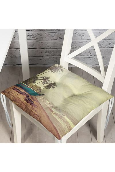 Realhomes Modern Landscape Pattern Digital Printed Pouf Chair Cushion