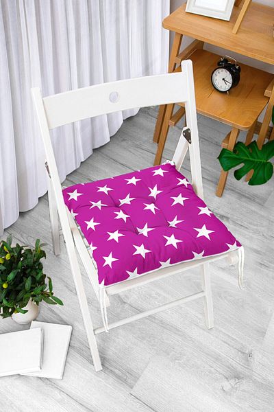 Realhomes Star Patterned Digital Printed - Pouf Chair Cushion