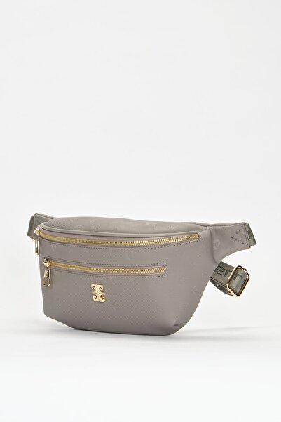 Pierre Cardin Graue Damen-Gürteltasche mit Aufdruck 05PO22Y1542