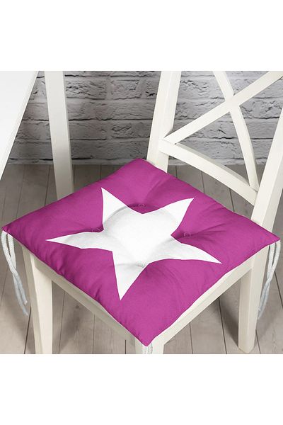 Realhomes Star Patterned Digital Printed - Pouf Chair Cushion