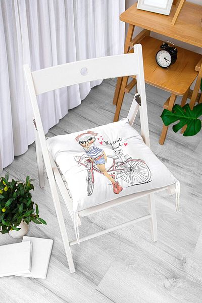 Realhomes Fashion Girl Digital Printed Modern Fluffy Chair Cushion
