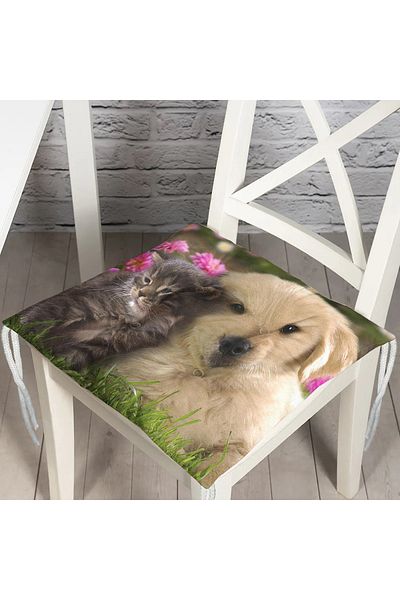 Realhomes Animal Kingdom Digital Printed Fluffy Square Chair Cushion