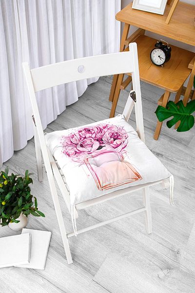 Realhomes Coco Perfume Designed Digital Printed Modern Fluffy Chair Cushion