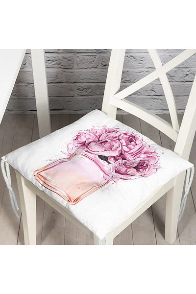 Realhomes Coco Perfume Designed Digital Printed Modern Fluffy Chair Cushion