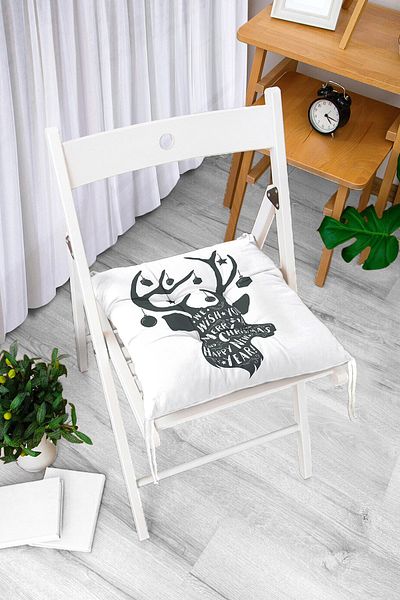 Realhomes Christmas Themed Digital Printed Fluffy Chair Cushion