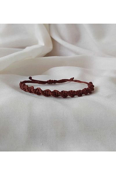 Eva Takı Brown Twisted Friend Bracelet - Friendship Macrame Bracelet