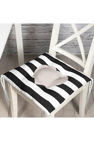 Realhomes Modern Heart Patterned Digital Printed Fluffy Chair Cushion