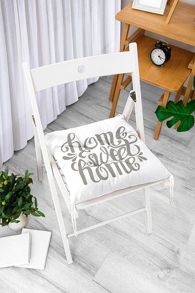 Realhomes Grey Home Sweet Home Modern Imprimat Puf Scaun Perna