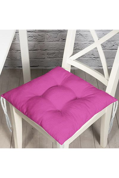 Realhomes Purple Plain Colored Digital Printed Fluffy Square Chair Cushion