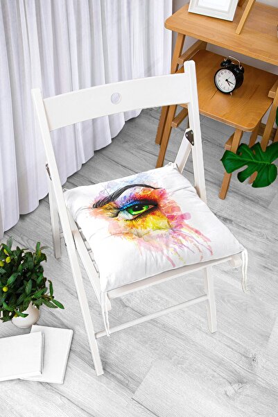 Realhomes Dekorativni digitalno štampani pufasti jastuk za stolicu sa motivom...