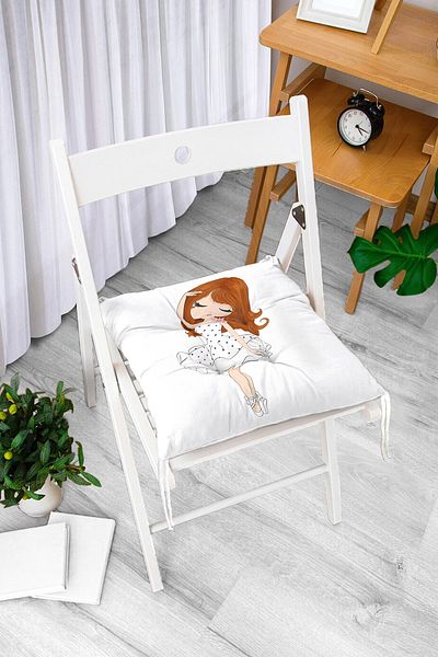 Realhomes Fashion Girl Patterned Fluffy Square Chair Cushion