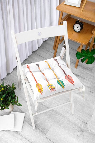 Realhomes Colorful Arrows Modern Digital Printed Fluffy Chair Cushion