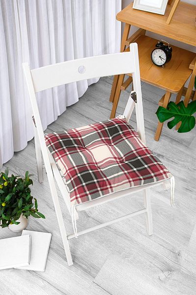 Realhomes Modern Plaid Design Fluffy Chair Cushion