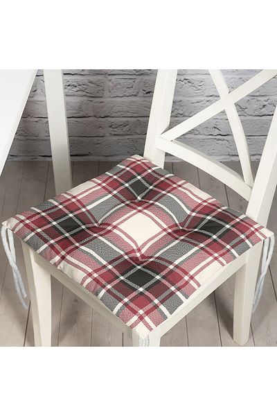 Realhomes Modern Plaid Design Fluffy Chair Cushion