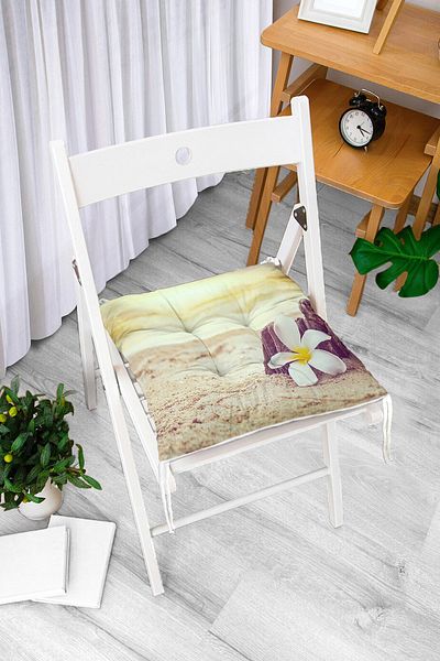 Realhomes Modern Flower Pattern Digital Printed Pouf Chair Cushion