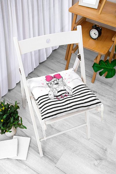 Realhomes Zebra Patterned Digital Printed Fluffy Square Chair Cushion