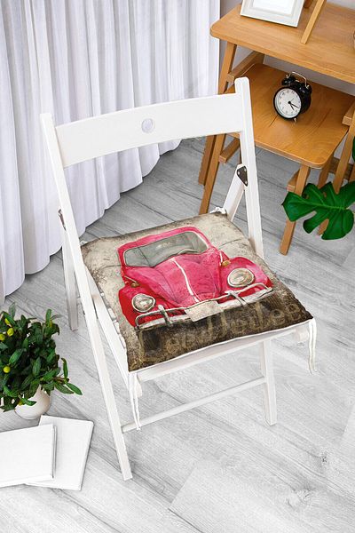 Realhomes Vosvos Illustrated Digital Printed Fluffy Square Chair Cushion