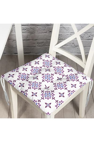 Realhomes Flower Themed Digital Printed Fluffy Square Chair Cushion