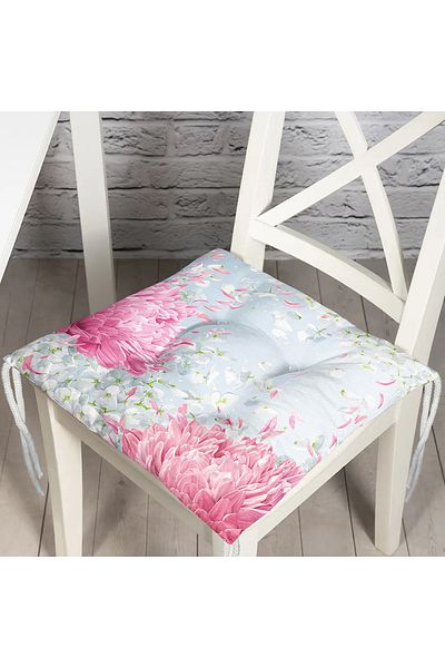 Realhomes Floră de hortensie colorată, imprimată digitală, pernă de scaun modernă cu fundal pastel