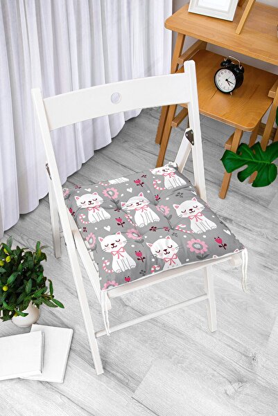 Realhomes Μοντέρνο αφράτο μαξιλάρι καρέκλας με μοτίβο γάτας με ψηφιακή εκτύπω...