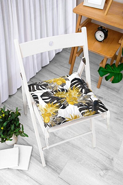 Realhomes Digitalno štampani moderni mekani jastuk za stolicu sa zlatnim deta...