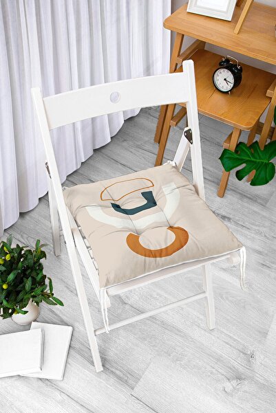 Realhomes Renkli Zeminli One Draw Çizimli Geometrik Desen Dijital Baskılı Mod...