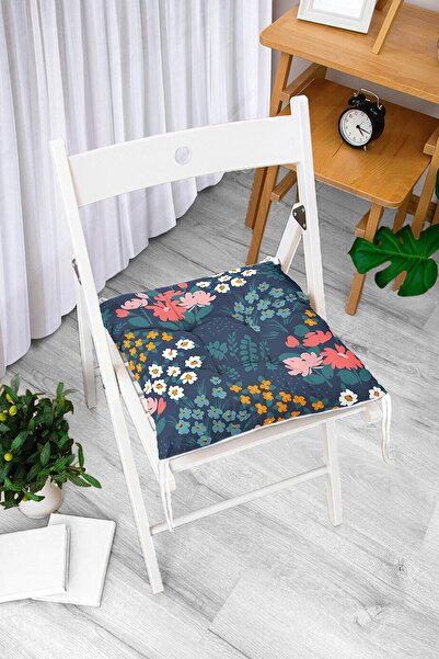 Realhomes Renkli Zeminde Onedraw Çizimli Çiçek Desenli Dijital Baskılı Modern...