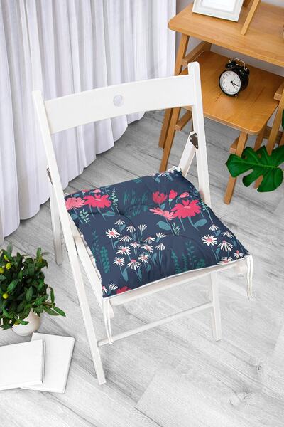 Realhomes Renkli Zeminde Onedraw Çizimli Çiçek Desenli Dijital Baskılı Modern...