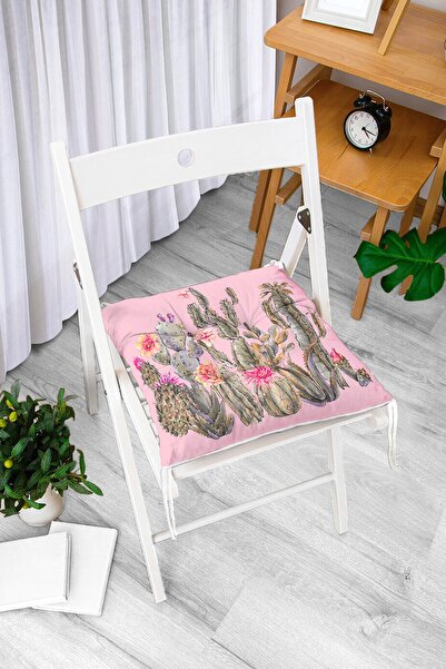 Realhomes Сучасна подушка для стільця з цифровим принтом у вигляді кактусів н...
